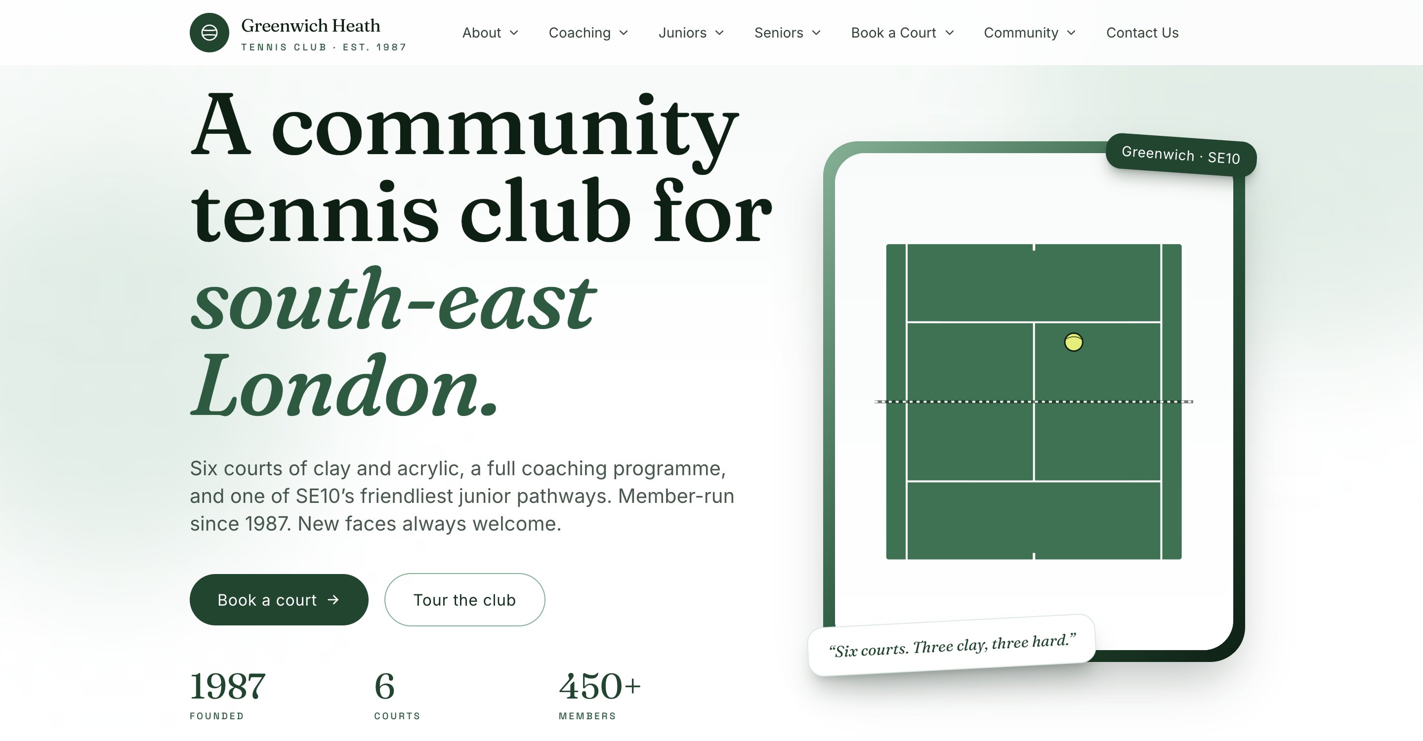 Voorbeeld van Greenwich Heath Tennis Club
