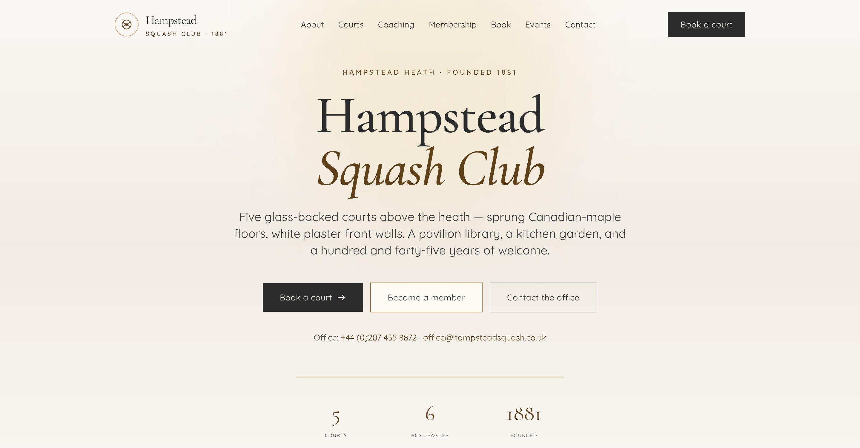 Voorbeeld van Hampstead Squash Club